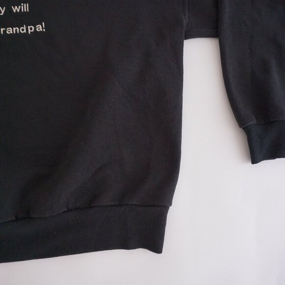 VTG '90S Jerzees Black Embroidered Funny Grandpa Cotton Crewneck Sweater XL - Picture 7 of 9